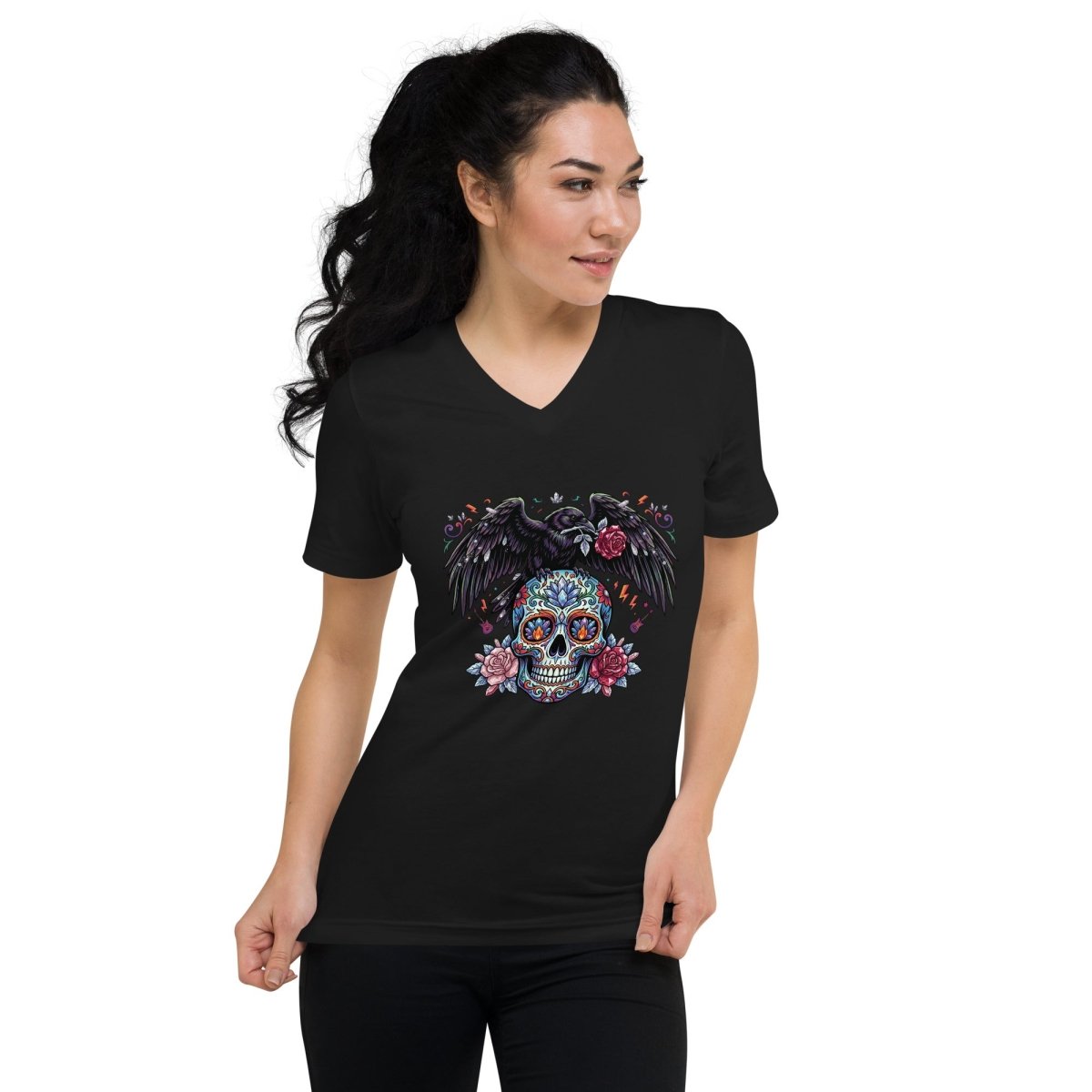 Rock Vibes V - Neck T-Shirt – Bold Graphic Tee - T - SHIRT