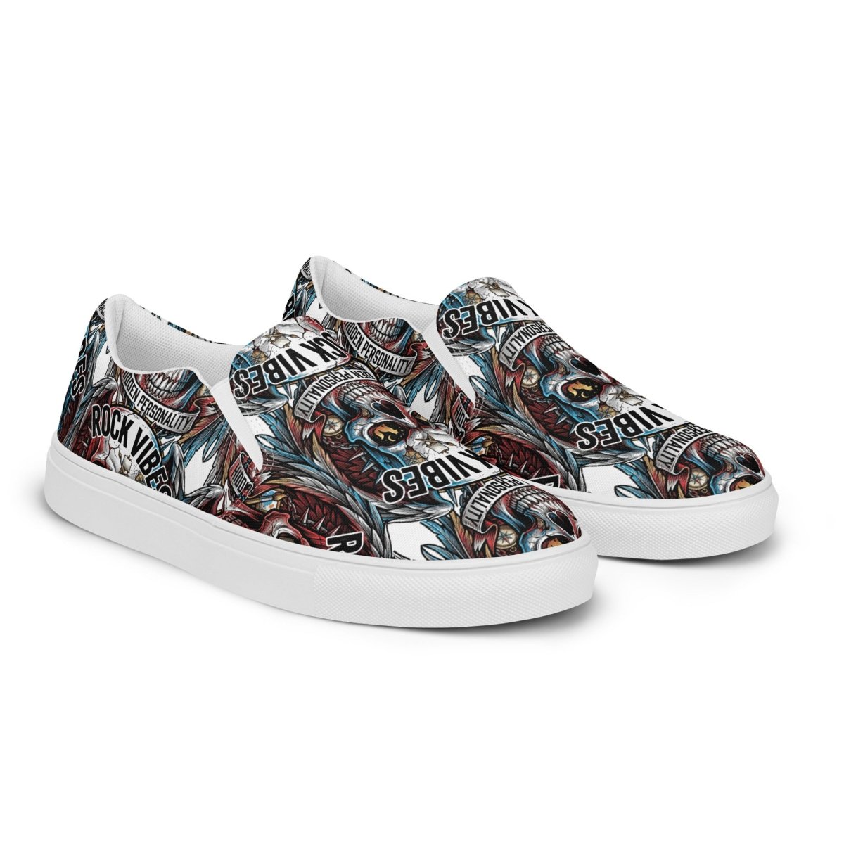 Rock Vibes Women's Slip - On Canvas Shoes - SHOES