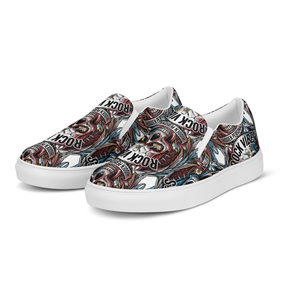 Rock Vibes Women's Slip - On Canvas Shoes - SHOES