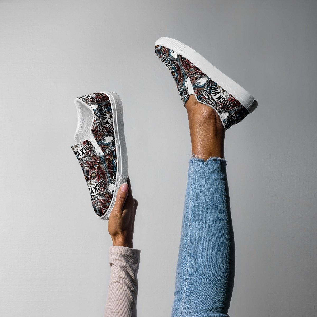 Rock Vibes Women's Slip - On Canvas Shoes - SHOES