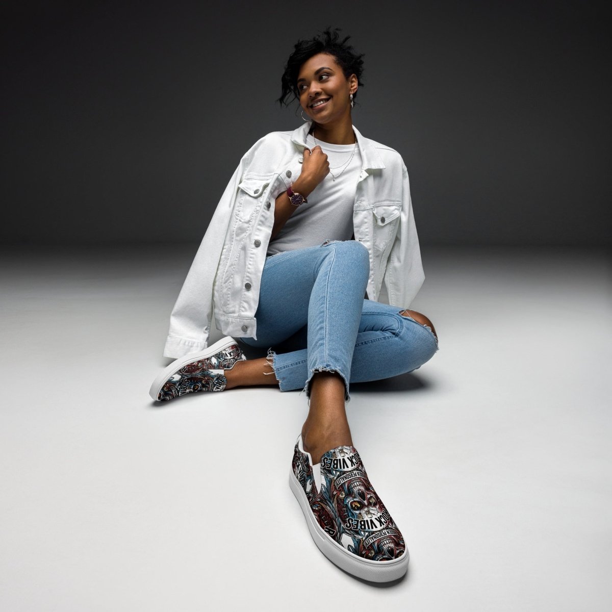 Rock Vibes Women's Slip - On Canvas Shoes - SHOES