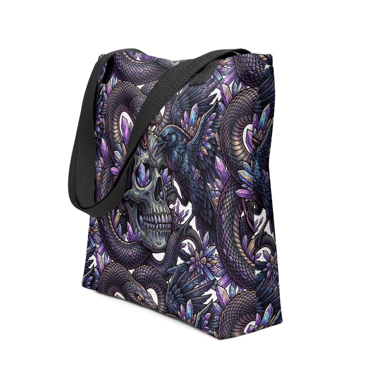 Serpent & Skull Dark Art Tote Bag — Gothic All - Over Print - Tote Bag