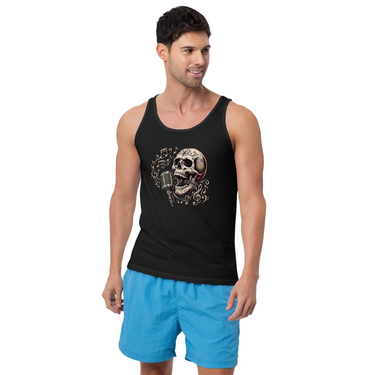 Singing Skull Mic Men's Tank Top - Tank Top