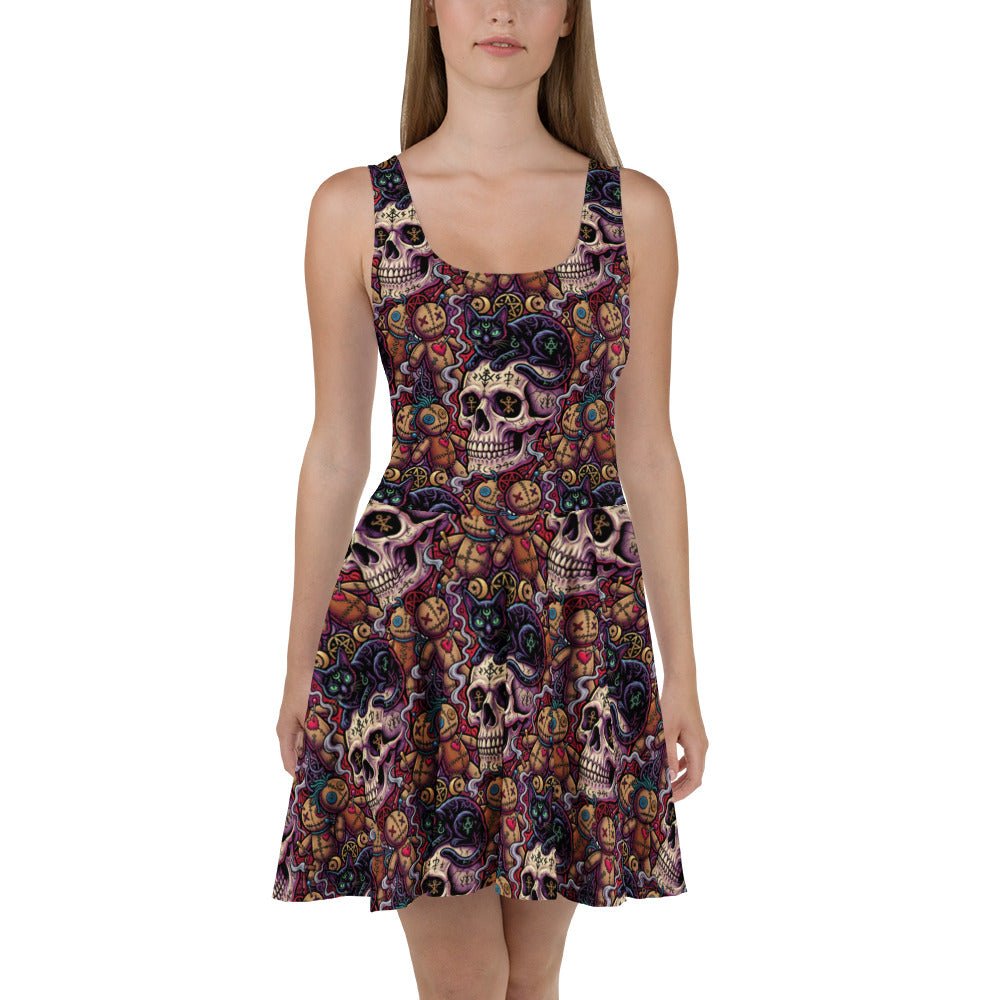 Skull Carnival Skater Dress - Dress