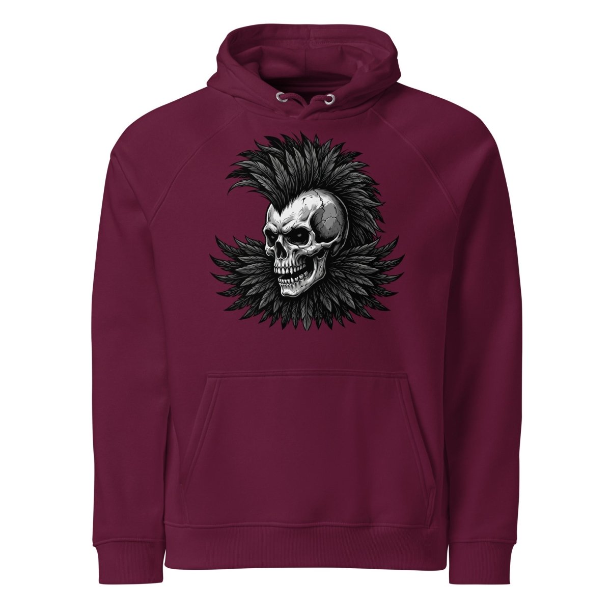 Skull Mohawk Eco Raglan Hoodie - Hoodie