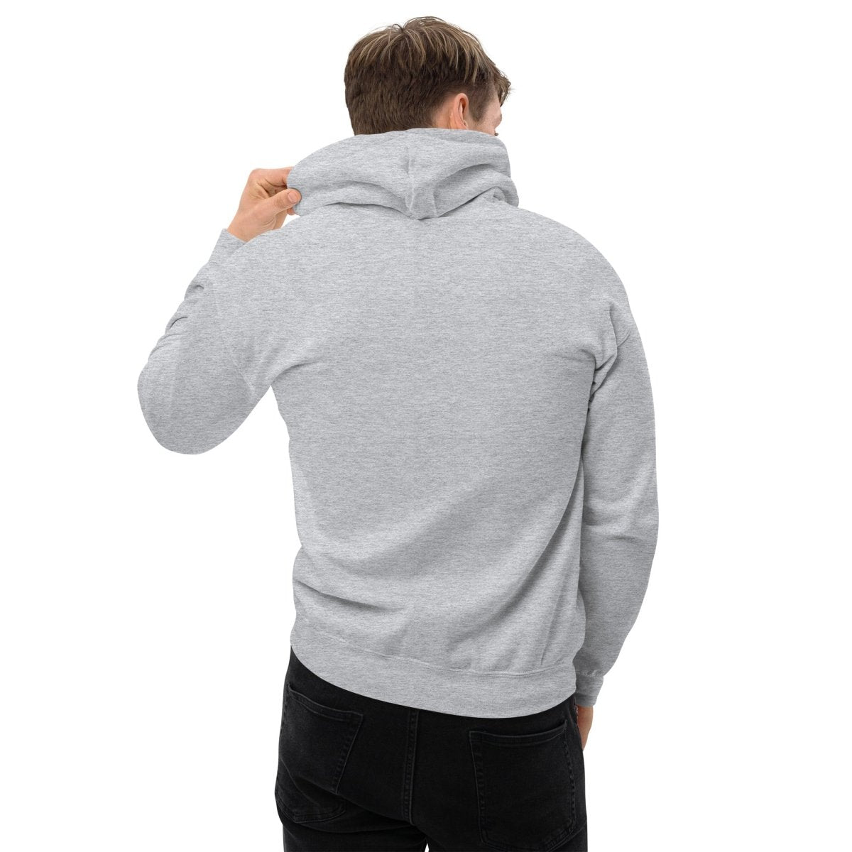 Man wearing grey Hoodie