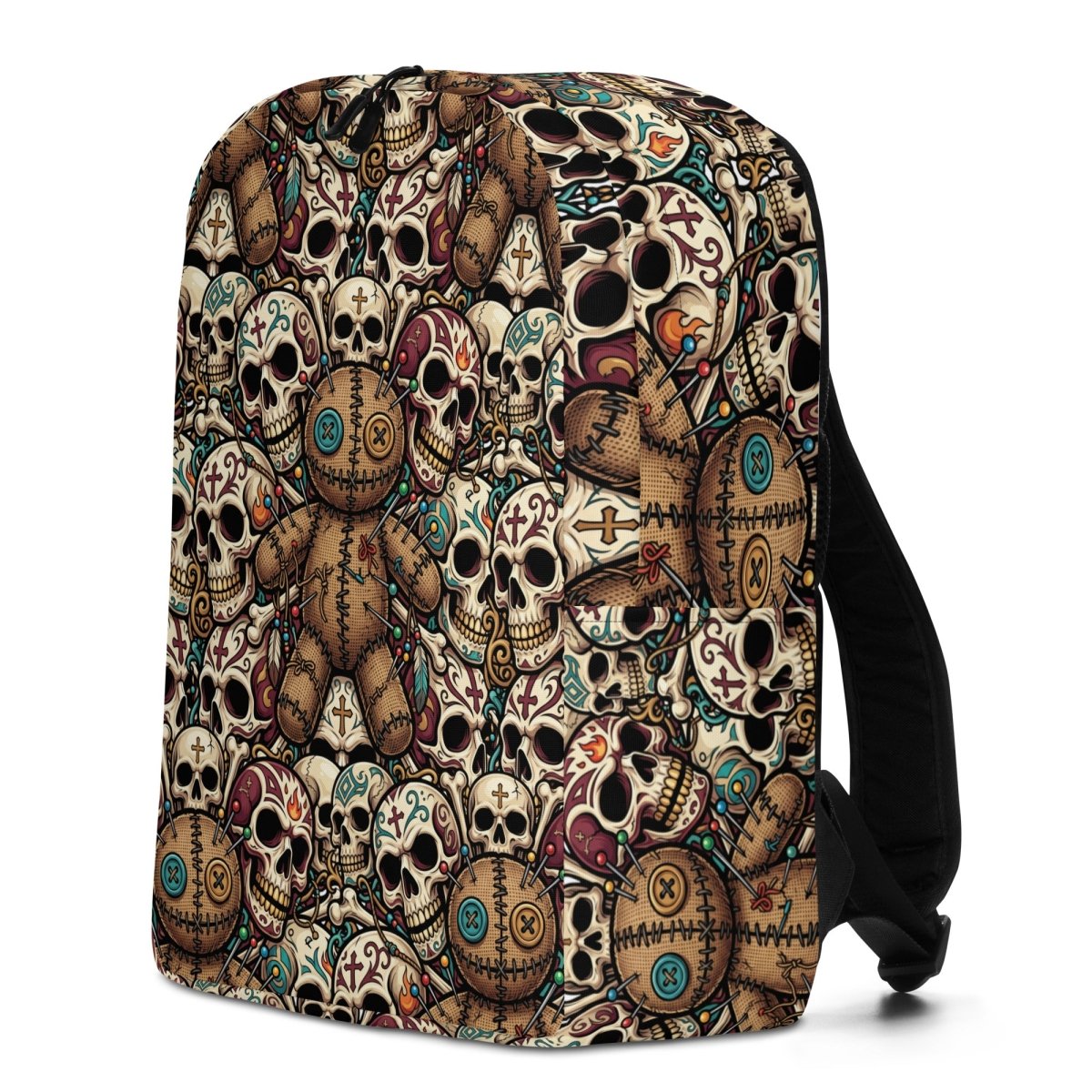 Skull & Voodoo All - Over Print Backpack — Dark Art Statement Bag - Backpack