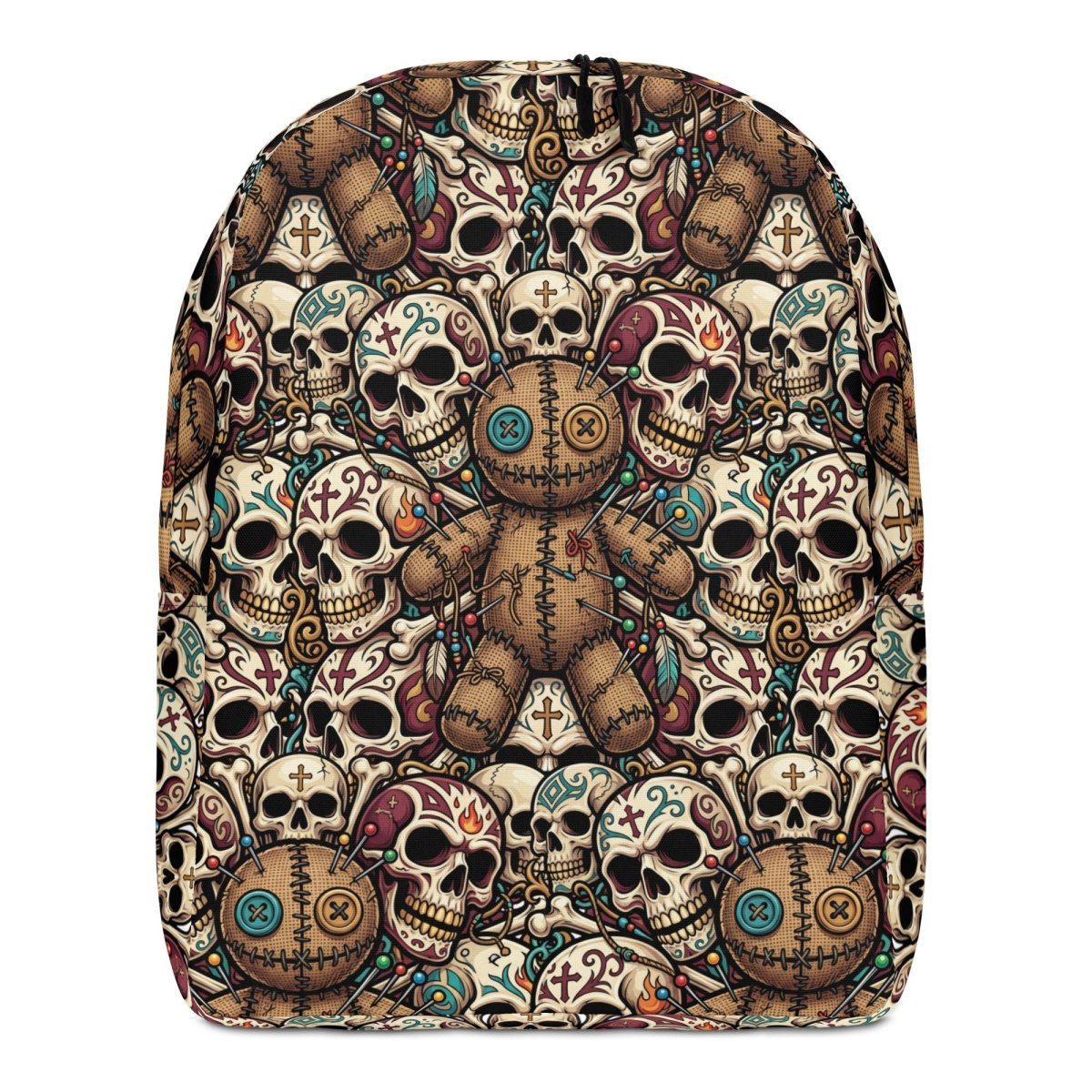 Skull & Voodoo All - Over Print Backpack — Dark Art Statement Bag - Backpack