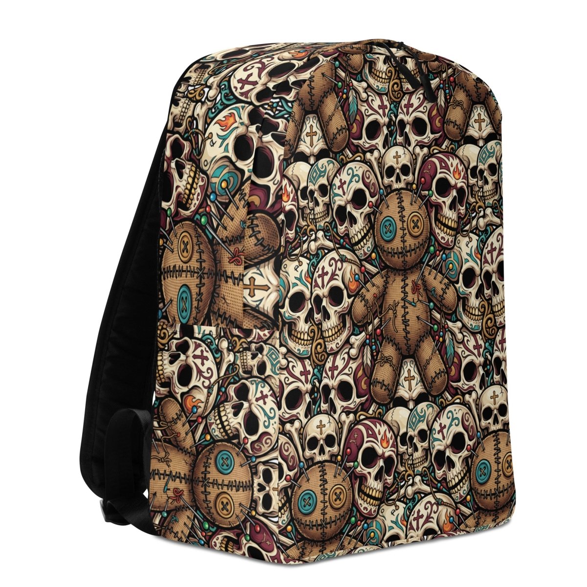 Skull & Voodoo All - Over Print Backpack — Dark Art Statement Bag - Backpack
