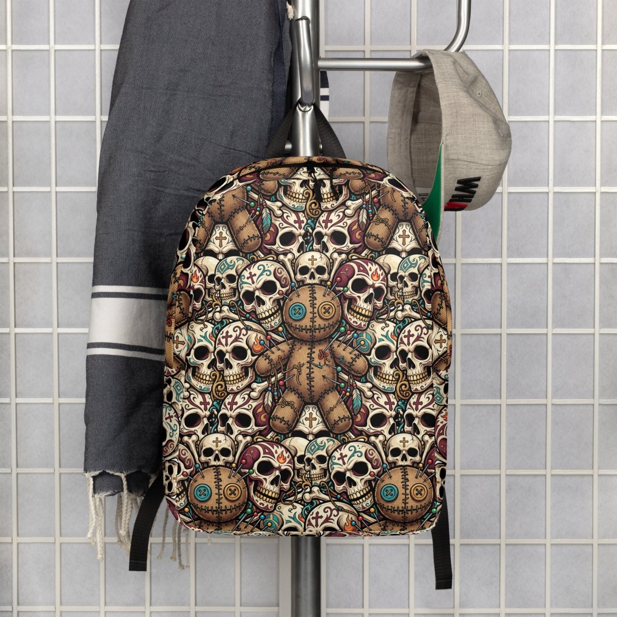 Skull & Voodoo All - Over Print Backpack — Dark Art Statement Bag - Backpack