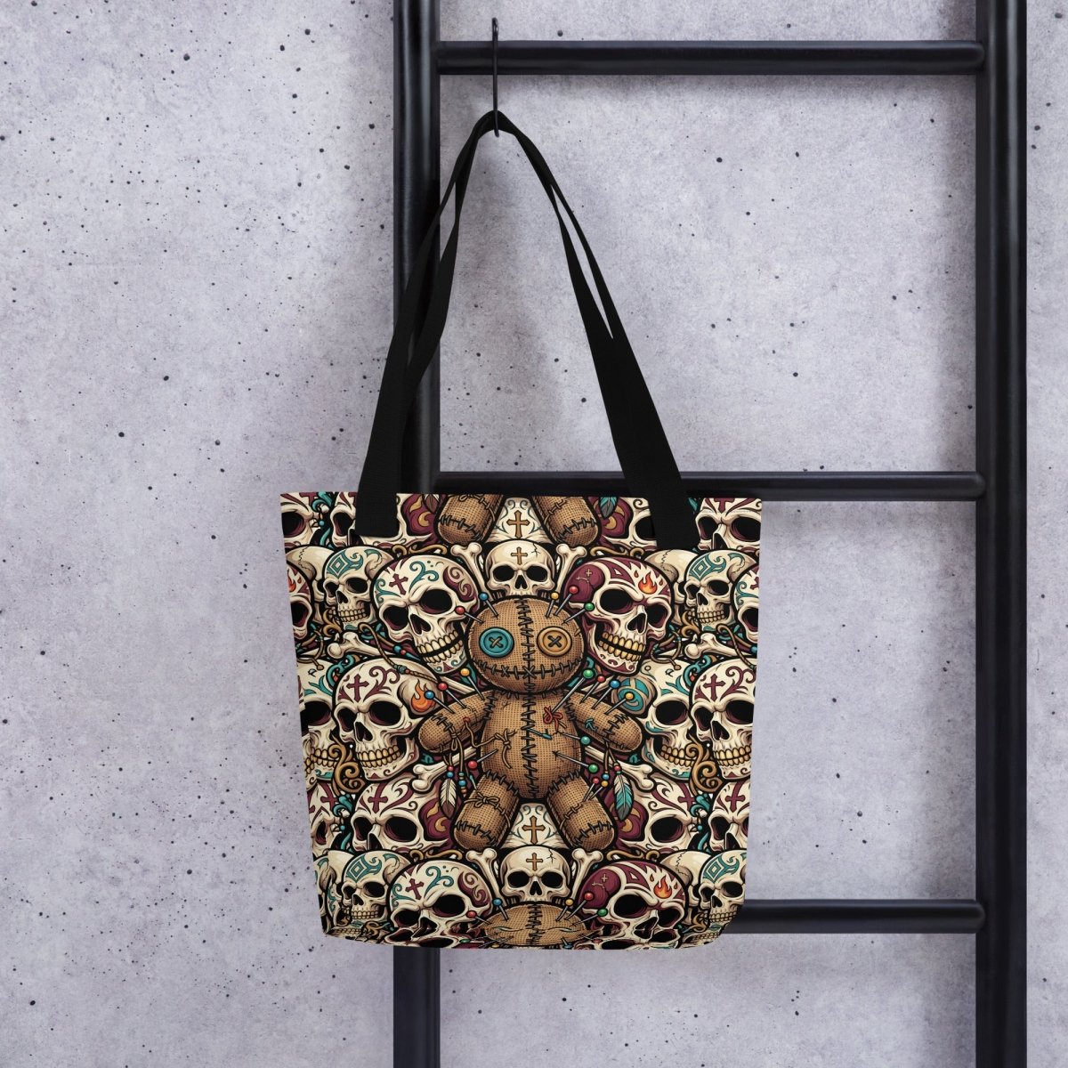 Skull & Voodoo All - Over Print Tote Bag — Dark Art Statement Carry - Tote Bag