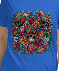 Skulls & Roses Floral Graphic T-Shirt - T-Shirt