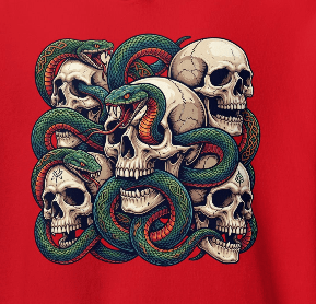 Skulls & Snakes Graphic Hoodie | Heavy Blend | Wander and Find - Hoodie