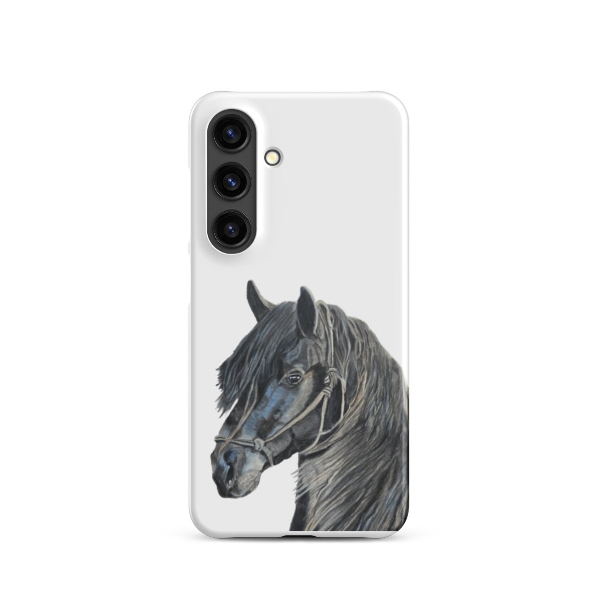 Samsung white phone snap case with horse design