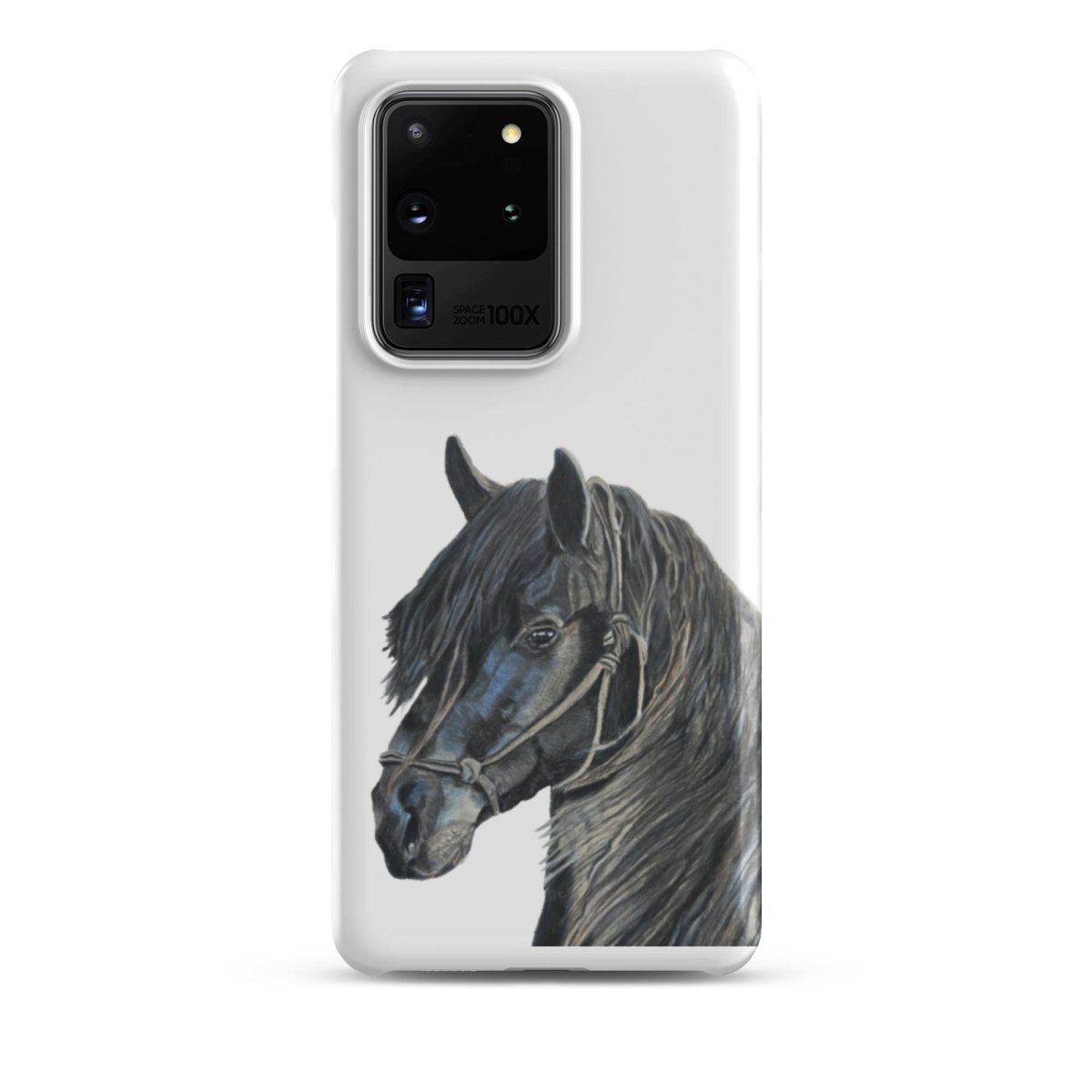 s20 ultra phone snap case with horse design on white case
