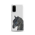 horse design on a white Samsung s20 phone snap case