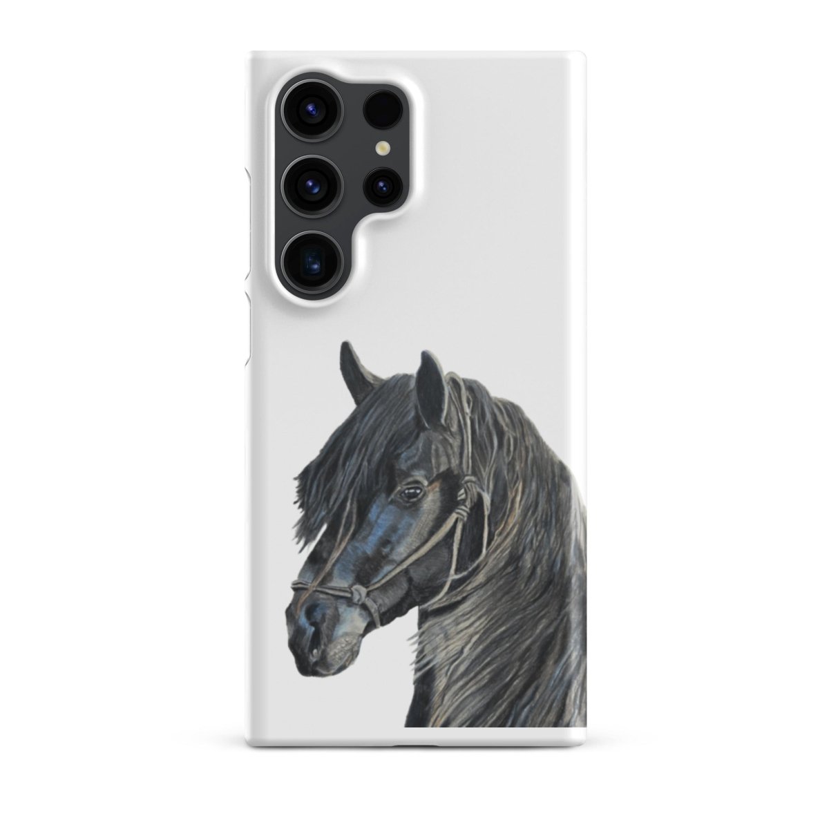 Samsung phone snap case with horse design on white background