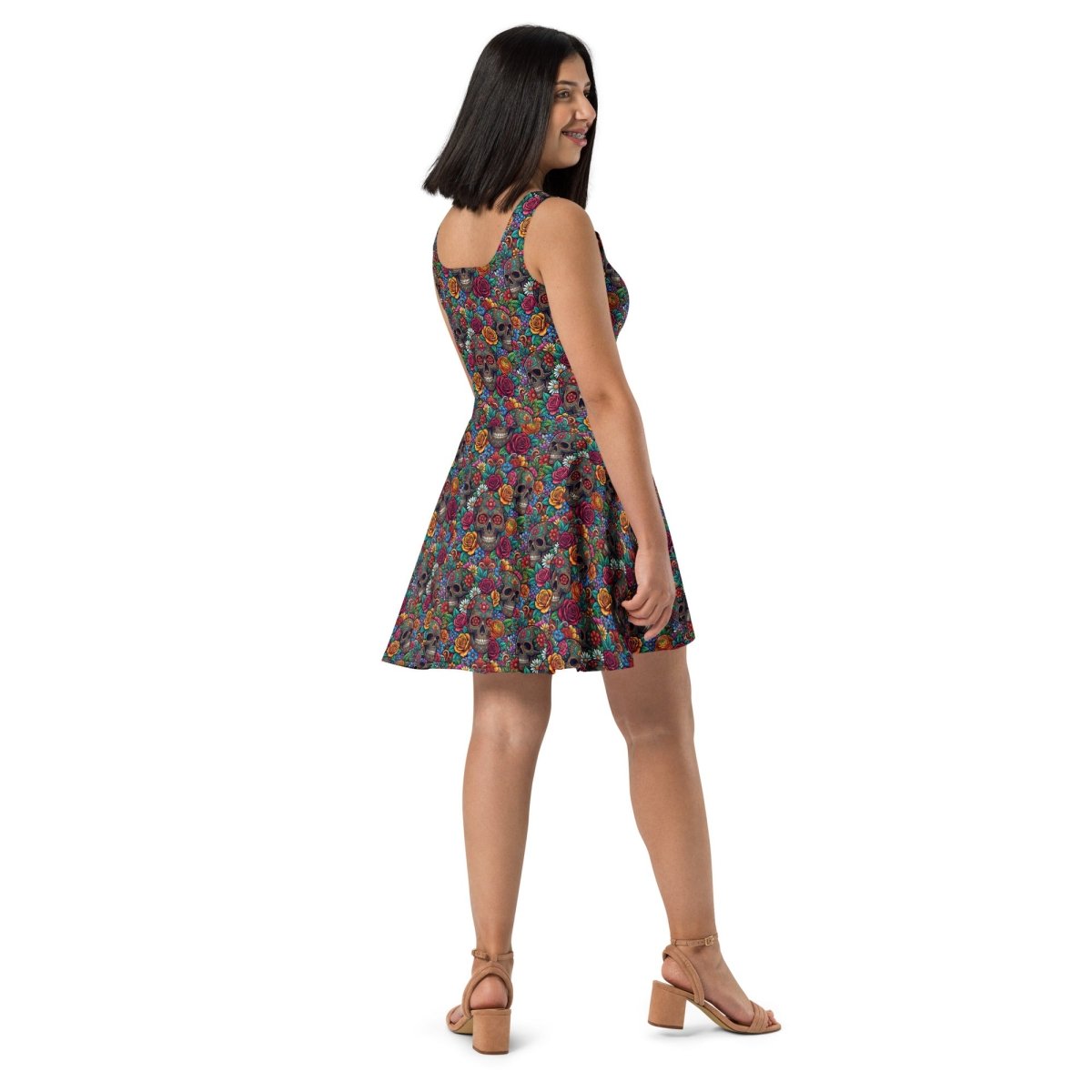 Sugar Skull Fiesta Skater Dress - Dress