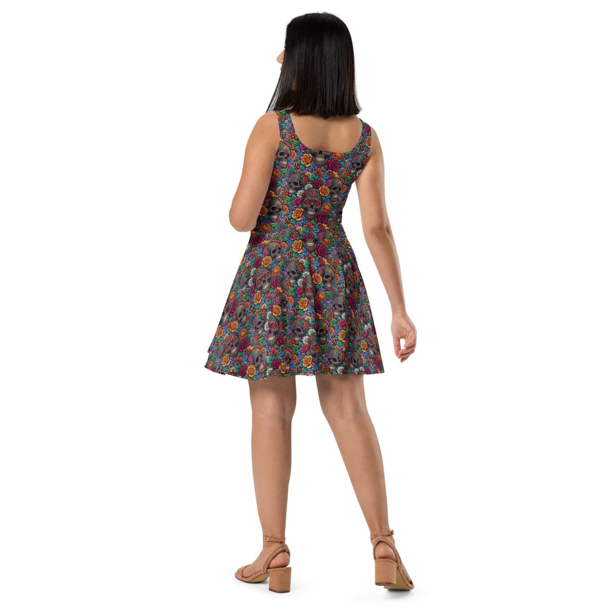 Sugar Skull Fiesta Skater Dress - Dress