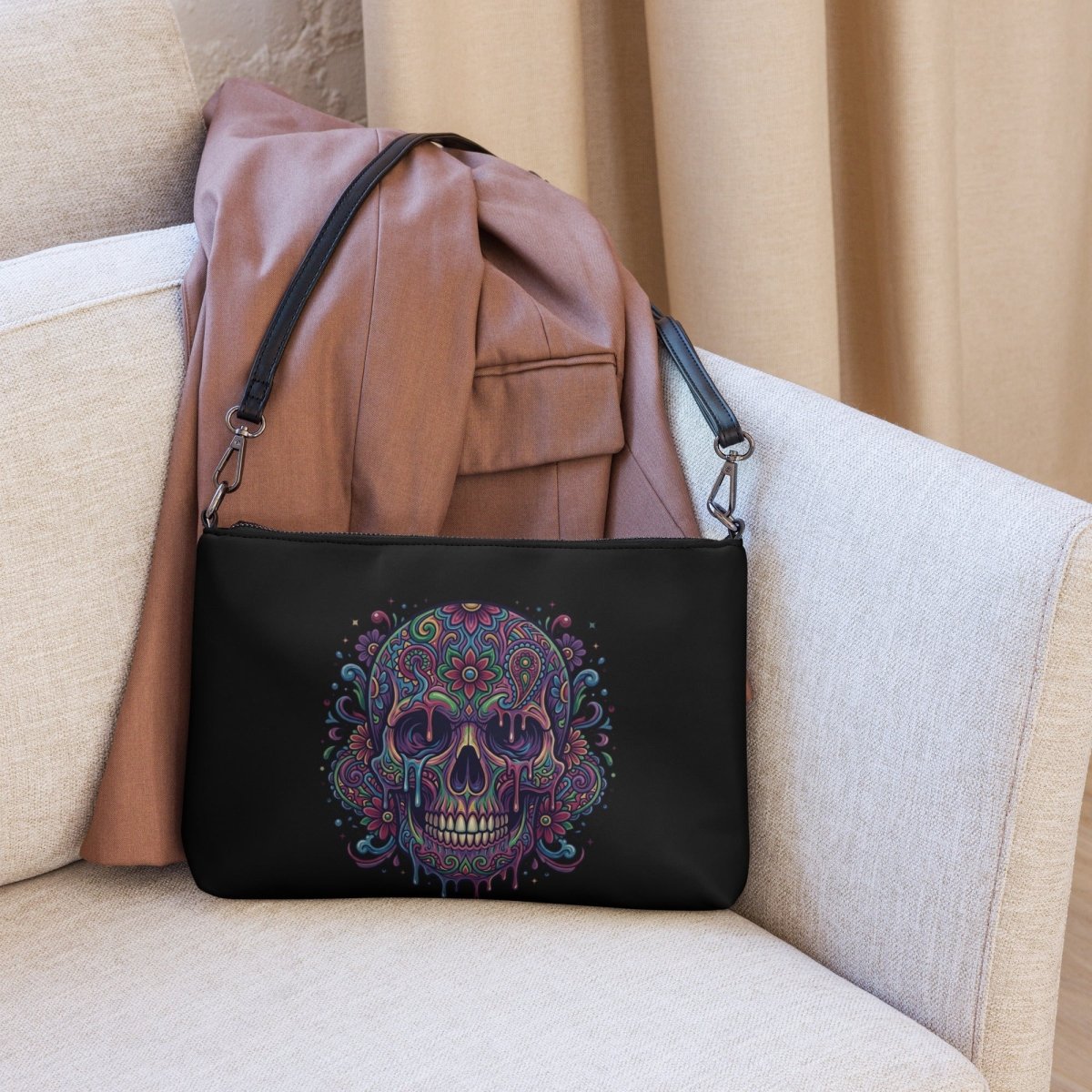 Sugar Skull Floral Crossbody Bag - Crossbody Bag