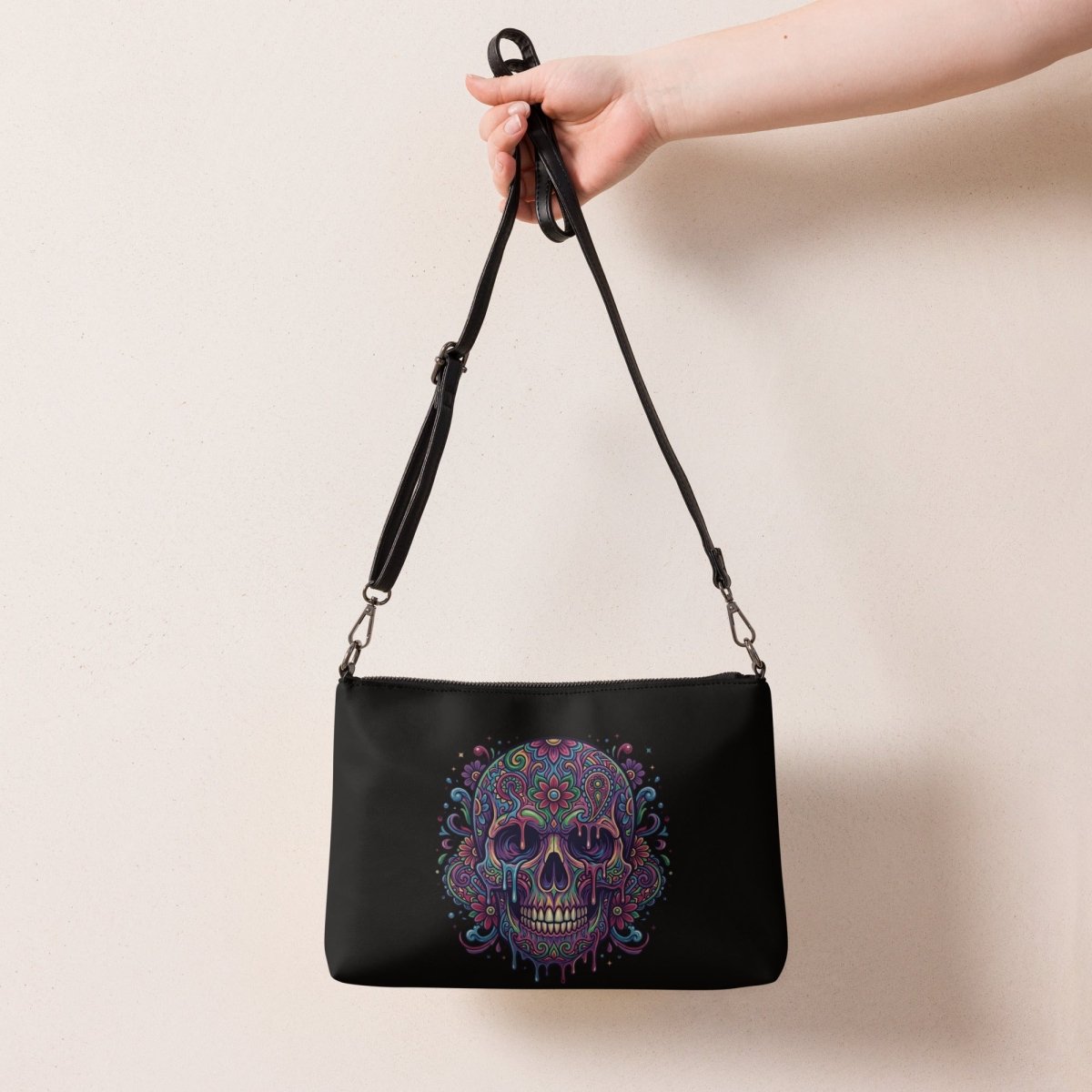 Sugar Skull Floral Crossbody Bag - Crossbody Bag