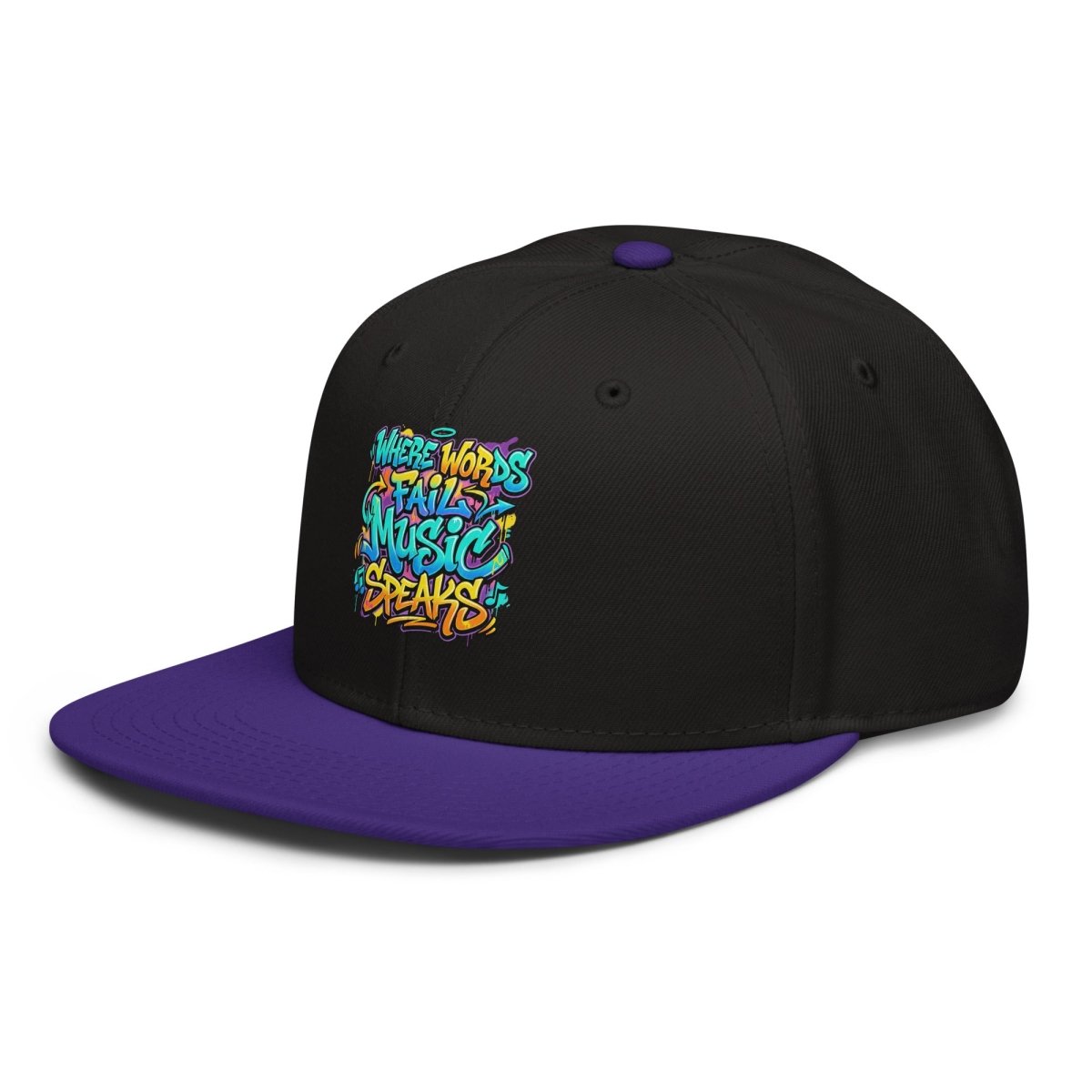 Where Words Fail Music Speaks Graffiti Snapback Cap - Hat
