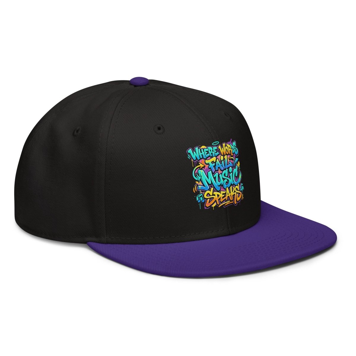 Where Words Fail Music Speaks Graffiti Snapback Cap - Hat