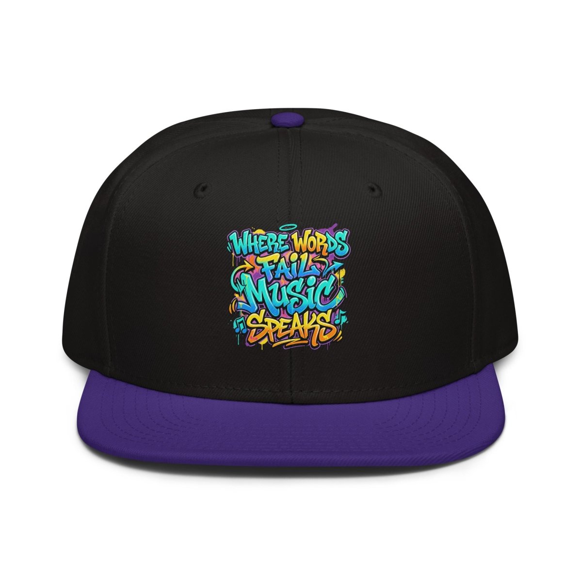 Where Words Fail Music Speaks Graffiti Snapback Cap - Hat
