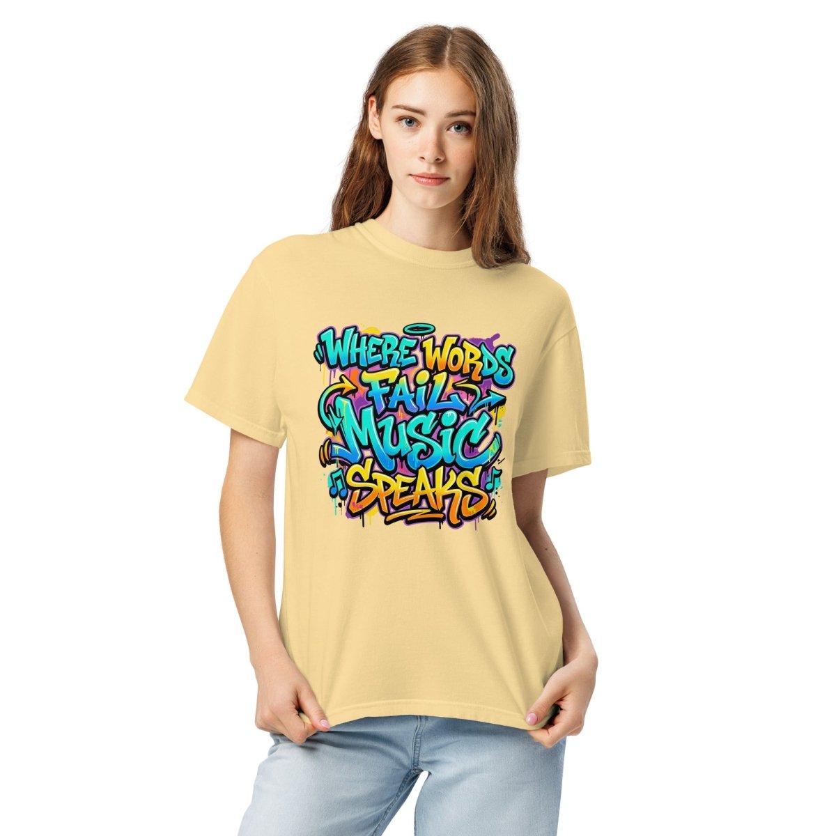 Where Words Fail Music Speaks Graffiti Tee - T-Shirt