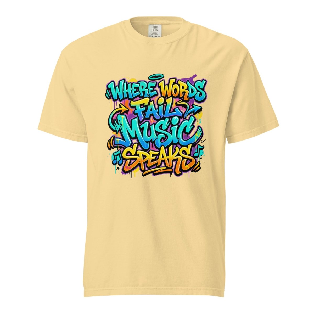 Where Words Fail Music Speaks Graffiti Tee - T-Shirt