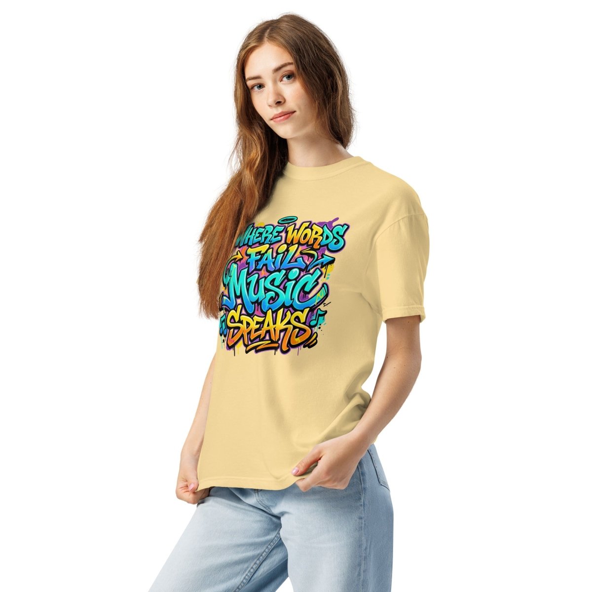Where Words Fail Music Speaks Graffiti Tee - T-Shirt