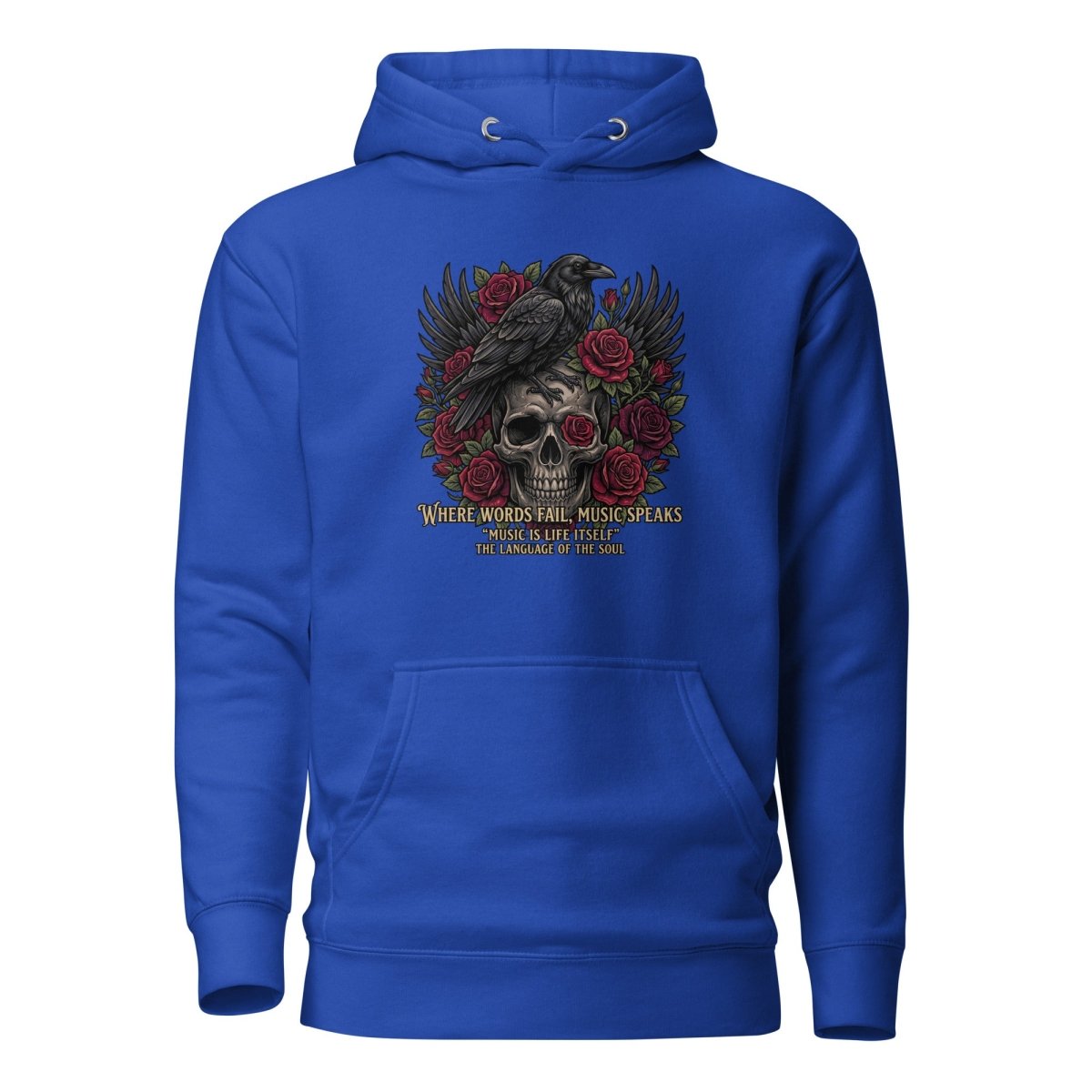 Where Words Fail, Music Speaks — Raven Skull Hoodie - Hoodie