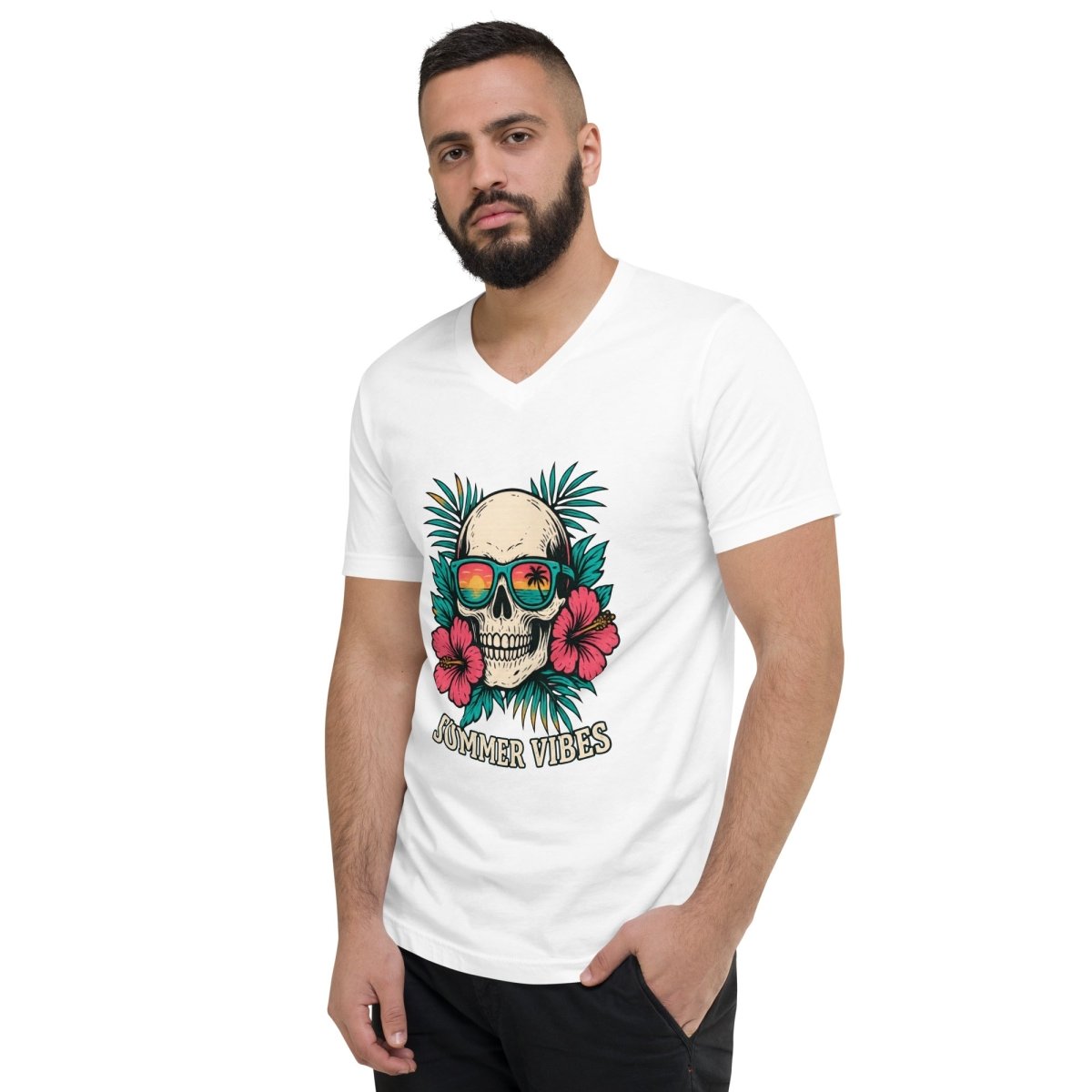 White V - Neck T-Shirt | Soft Combed Cotton Premium Tee - T - SHIRT