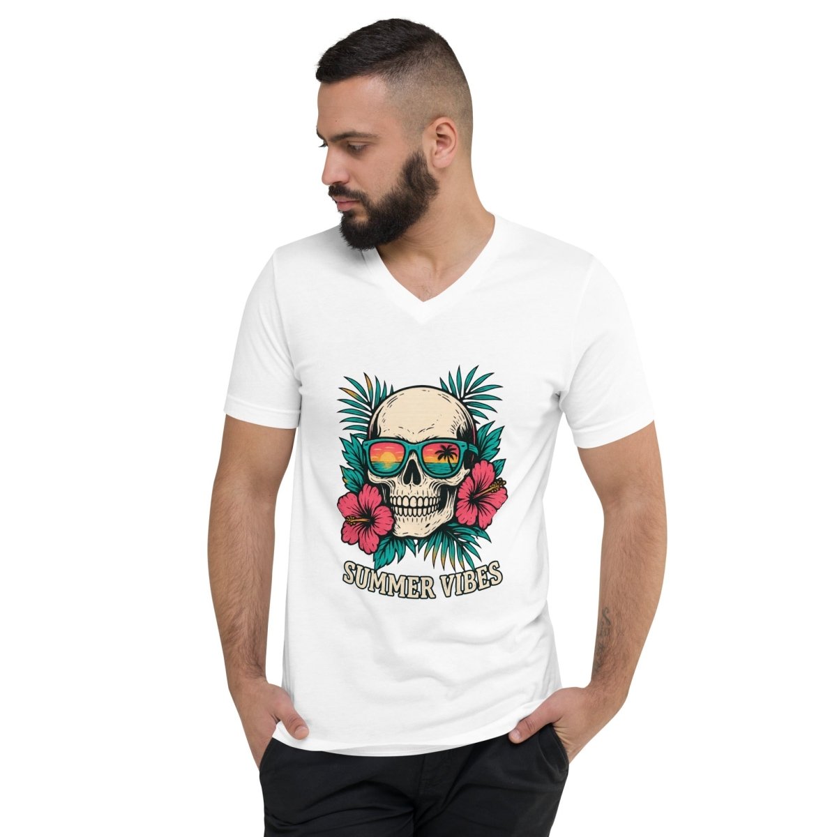 White V - Neck T-Shirt | Soft Combed Cotton Premium Tee - T - SHIRT