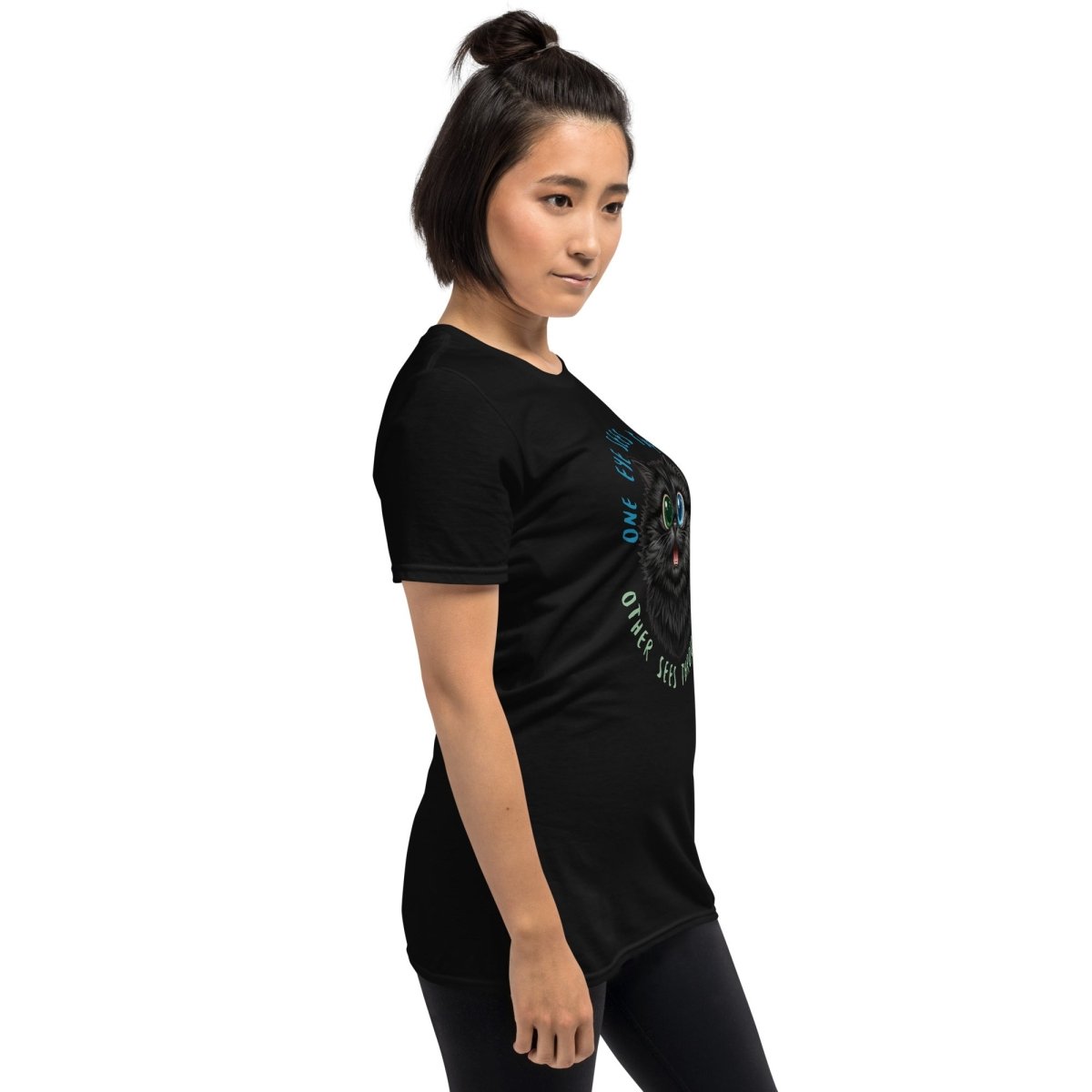 Women's Cat Print Softstyle Tee – Soft, Sleek & Effortlessly Cool - T - SHIRT