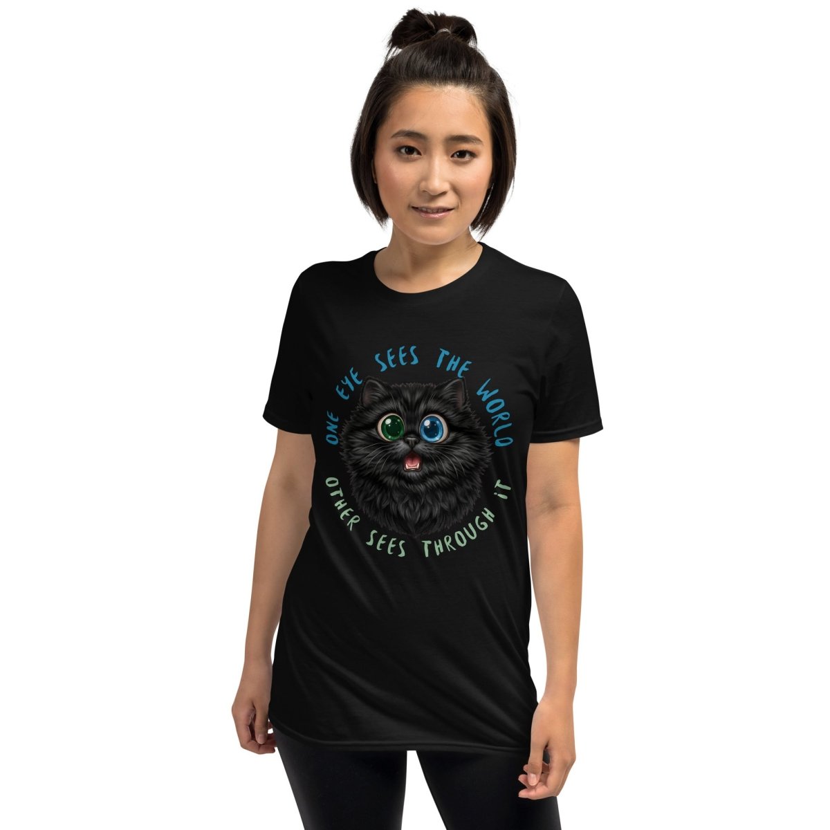Women's Cat Print Softstyle Tee – Soft, Sleek & Effortlessly Cool - T - SHIRT