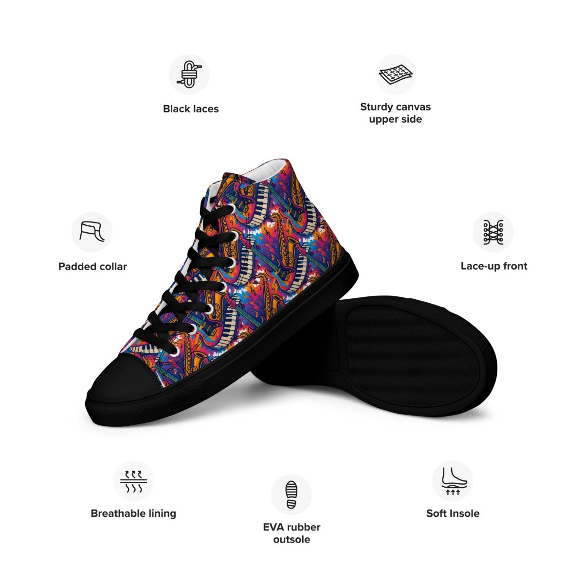 Women's Custom Print High Top Canvas Shoes – Bold Street Style - SHOES