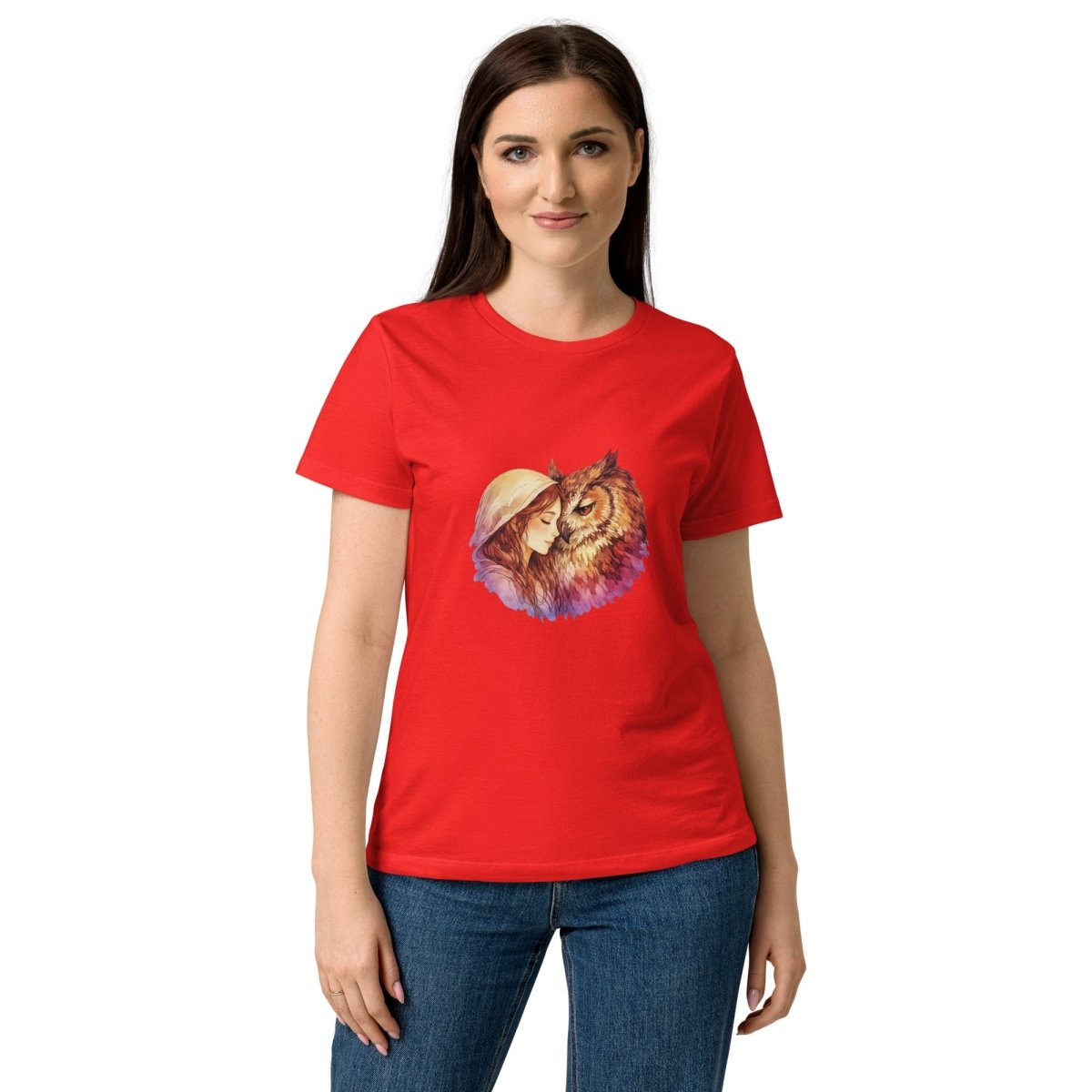 Women's Softstyle T-Shirt | Semi - Fitted Red Cotton Tee - T - SHIRT