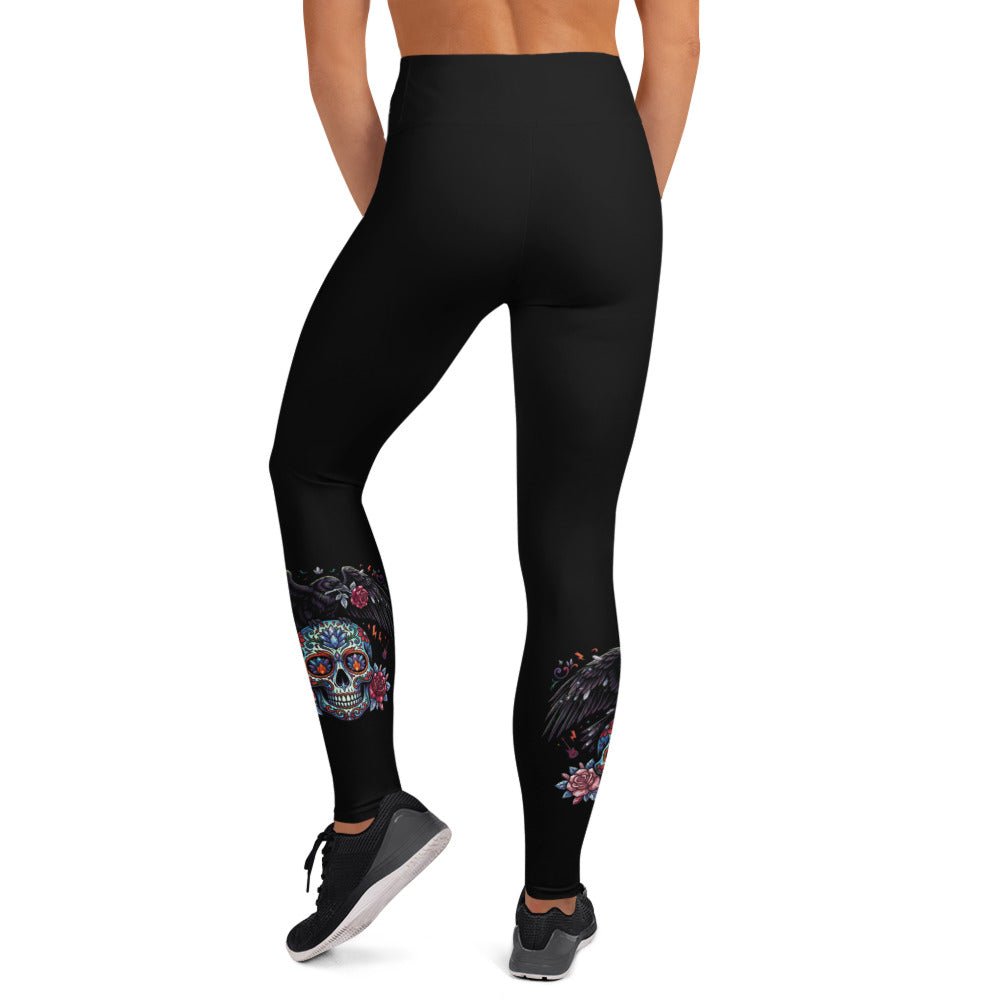Women's Yoga Leggings – Dark Bloom - Leggings
