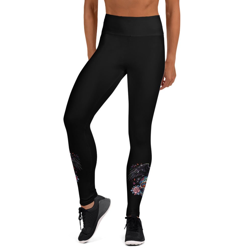 Women's Yoga Leggings – Dark Bloom - Leggings