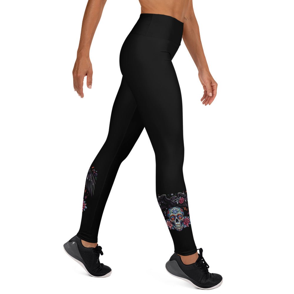 Women's Yoga Leggings – Dark Bloom - Leggings