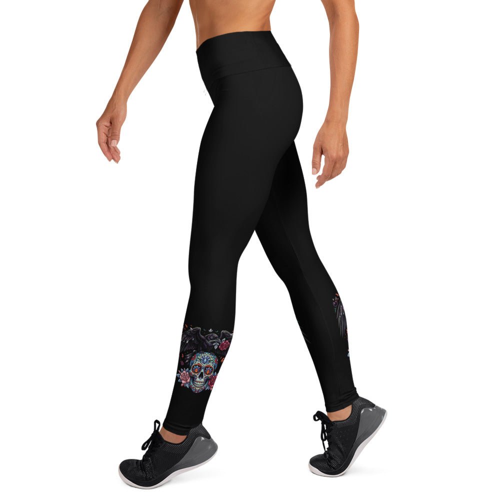 Women's Yoga Leggings – Dark Bloom - Leggings
